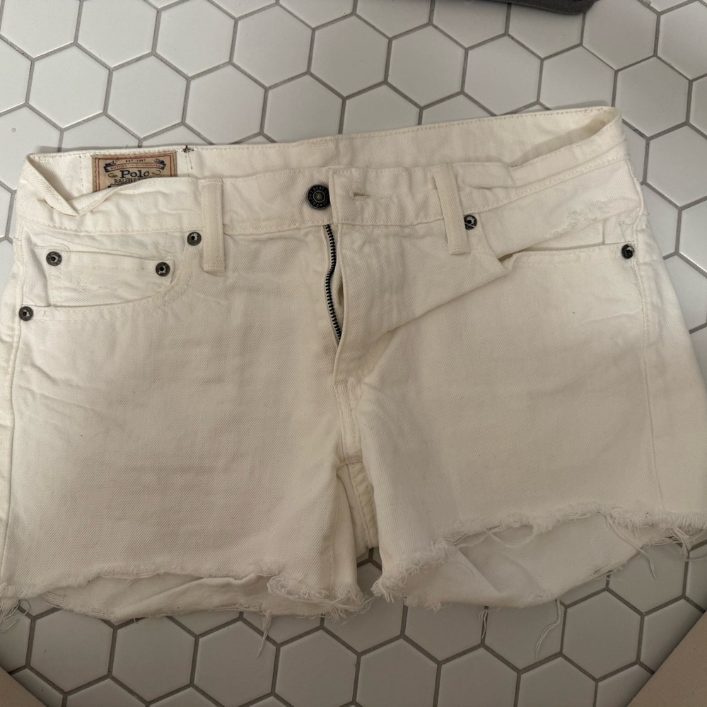 Polo by Ralph Lauren Women's White Denim Shorts